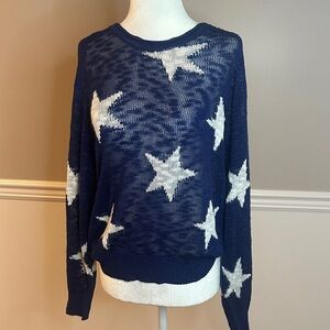 Women's Navy Star Sweater NWOT